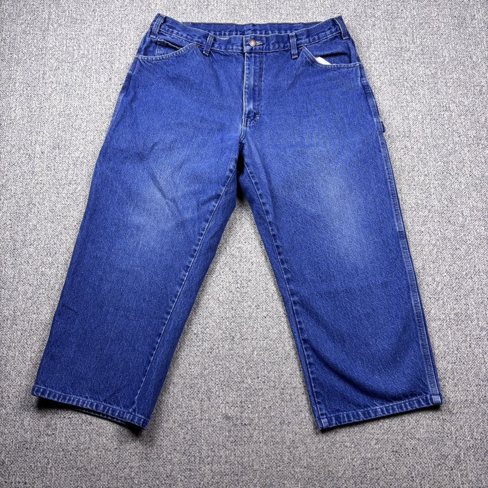 Dickies Blue Denim Carpenter Pants Mens 36x32 Workwear Utility Painter Baggy